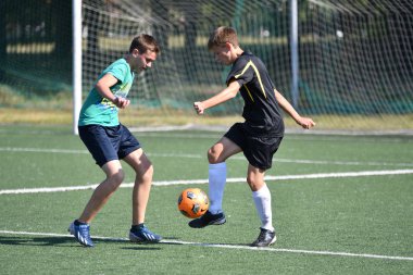 Orenburg, Rusya Federasyonu - 18 Ağustos 2017 yıl: çocuklar futbol mini futbol turnuvası şehir 