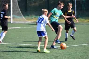 Orenburg, Rusya Federasyonu - 18 Ağustos 2017 yıl: çocuklar futbol mini futbol turnuvası şehir 