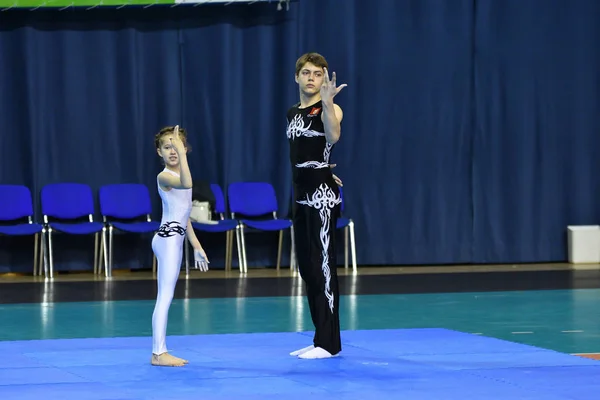 Orenburg Rosja Maja 2017 Roku Juniorzy Konkurować Akrobatyka Sportowa Otwartych — Zdjęcie stockowe