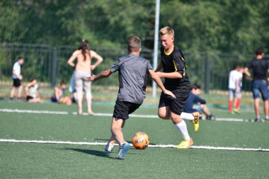 Orenburg, Rusya Federasyonu - 18 Ağustos 2017 yıl: çocuklar futbol mini futbol turnuvası şehir 