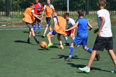 Orenburg, Rusya Federasyonu - 18 Ağustos 2017 yıl: çocuklar futbol mini futbol turnuvası şehir 