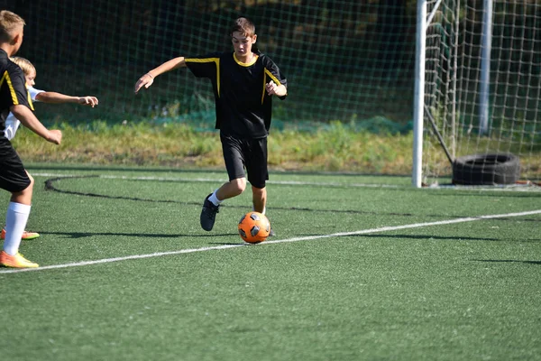 Orenburg Russia Agosto 2017 Anno Ragazzi Giocano Calcio Sul Torneo — Foto Stock