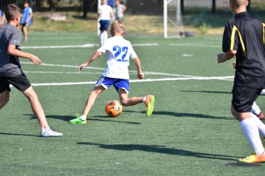 Orenburg, Rusya Federasyonu - 18 Ağustos 2017 yıl: çocuklar futbol mini futbol turnuvası şehir 