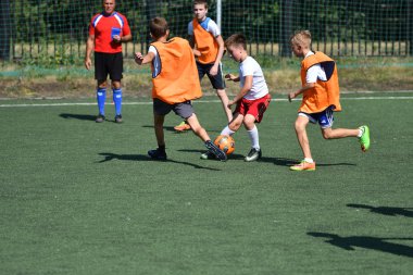 Orenburg, Rusya Federasyonu - 18 Ağustos 2017 yıl: çocuklar futbol mini futbol turnuvası şehir 