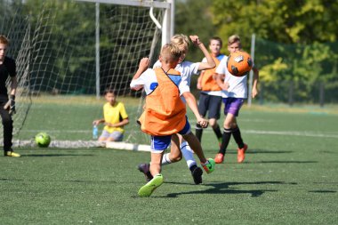 Orenburg, Rusya Federasyonu - 18 Ağustos 2017 yıl: çocuklar futbol mini futbol turnuvası şehir 