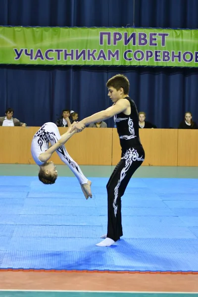 Orenburg Rússia Maio 2017 Ano Juniors Competir Acrobacias Esportivas Campeonato — Fotografia de Stock