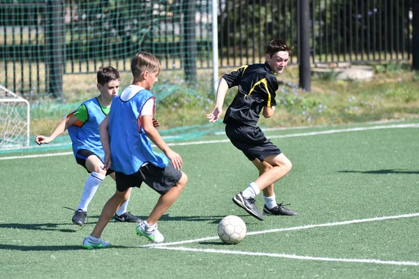 Orenburg Russia Agosto 2017 Anno Ragazzi Giocano Calcio Sul Torneo — Foto Stock