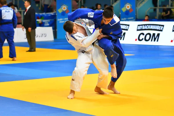 Orenburg Russie Mai 2018 Des Garçons Concourent Judo Pour Coupe — Photo