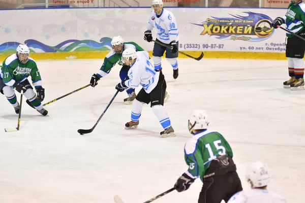 Orenburg Russland April 2017 Jahr Männer Spielen Hockey Auf Eishockey — Stockfoto