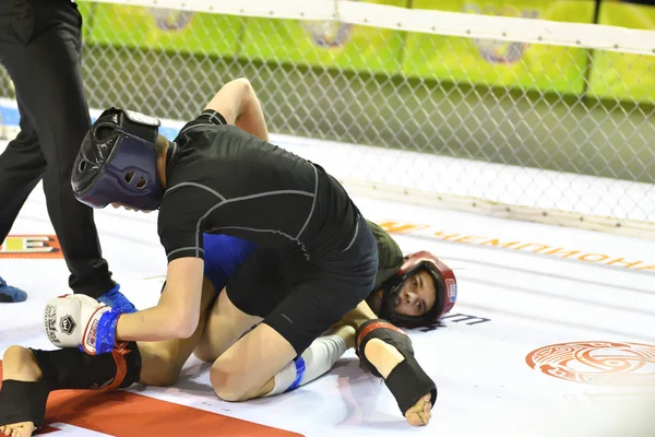 Orenburg Rússia Fevereiro 2017 Ano Lutadores Competem Artes Marciais Mistas — Fotografia de Stock