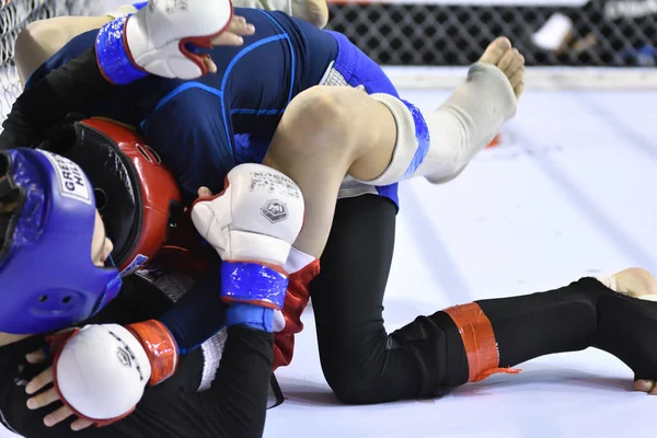 Orenburg Rússia Fevereiro 2017 Ano Lutadores Competem Artes Marciais Mistas — Fotografia de Stock