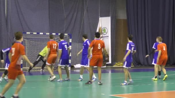 Orenbourg Russie Février 2018 Année Les Garçons Jouent Handball Tournoi — Video