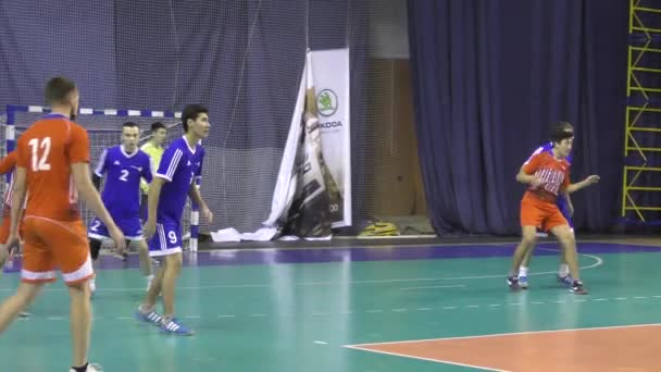 Orenbourg Russie Février 2018 Année Les Garçons Jouent Handball Tournoi — Video