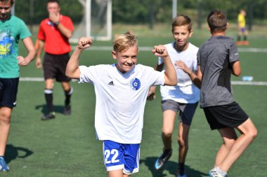 Orenburg, Rusya Federasyonu - 18 Ağustos 2017 yıl: çocuklar futbol mini futbol turnuvası şehir 