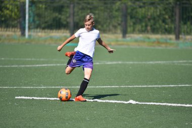 Orenburg, Rusya Federasyonu - 18 Ağustos 2017 yıl: çocuklar futbol mini futbol turnuvası şehir 