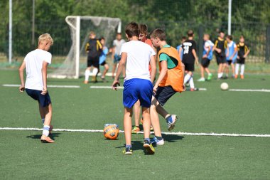 Orenburg, Rusya Federasyonu - 18 Ağustos 2017 yıl: çocuklar futbol mini futbol turnuvası şehir 