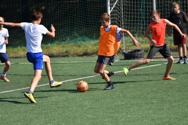 Orenburg, Rusya Federasyonu - 18 Ağustos 2017 yıl: çocuklar futbol mini futbol turnuvası şehir 