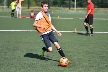 Orenburg, Rusya Federasyonu - 18 Ağustos 2017 yıl: çocuklar futbol mini futbol turnuvası şehir 