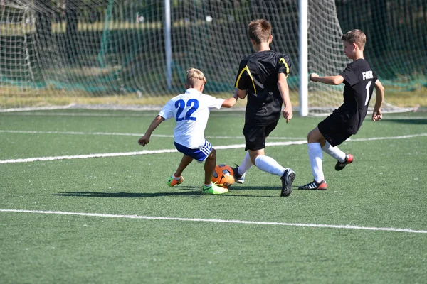 Orenburg Rússia Agosto 2017 Ano Meninos Jogam Futebol Torneio City — Fotografia de Stock