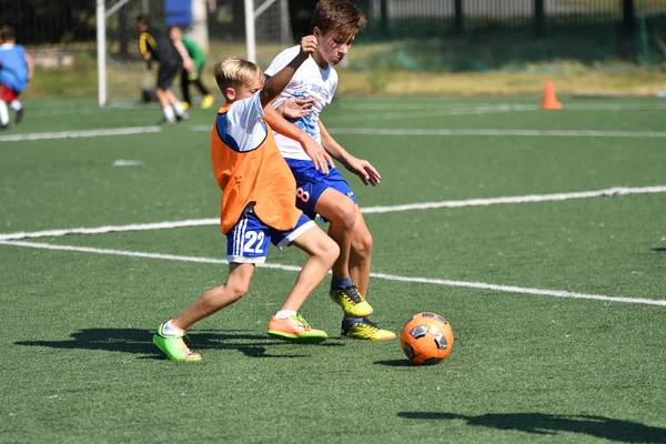 Orenburg Rusia Agosto 2017 Año Los Niños Juegan Fútbol Torneo —  Fotos de Stock