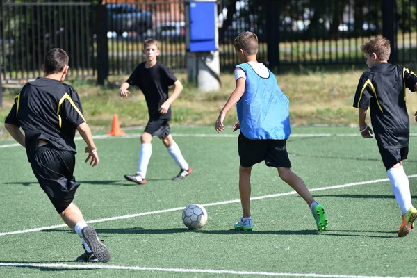 Orenburg Russia Agosto 2017 Anno Ragazzi Giocano Calcio Sul Torneo — Foto Stock