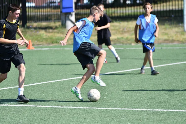 Orenburg Rusia Agosto 2017 Año Los Niños Juegan Fútbol Torneo —  Fotos de Stock