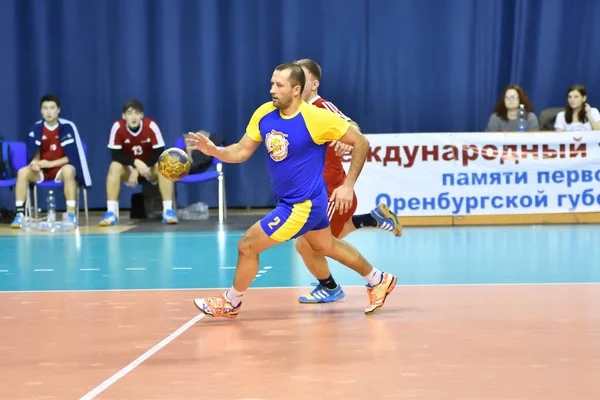 Orenburg Rusia Februarie13 2018 Băieții Joacă Handbal Turneul Internațional Handbal — Fotografie, imagine de stoc