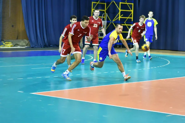 Orenburg Russland Februar 2018 Jahr Jungs Spielen Handball Internationalen Handballturnier — Stockfoto