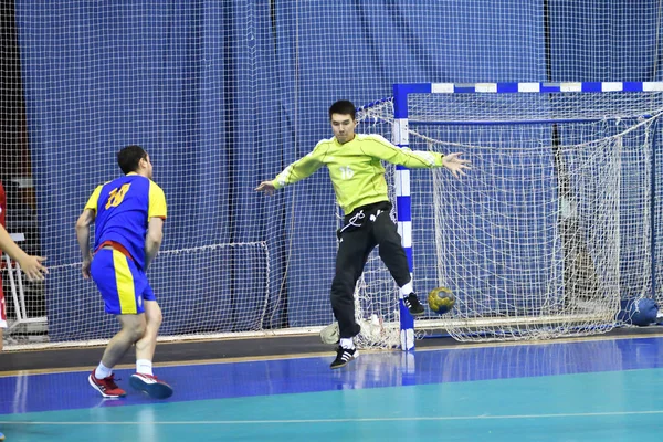 Orenburg Rússia February13 2018 Ano Meninos Jogam Handebol Torneio Internacional — Fotografia de Stock