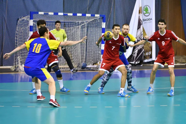 Orenburg Rússia February13 2018 Ano Meninos Jogam Handebol Torneio Internacional — Fotografia de Stock