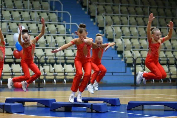 Orenburg Russia December 2017 Year Girls Compete Sports Aerobics Sports — Stock Photo, Image