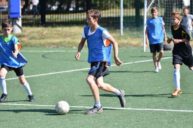 Orenburg, Rusya Federasyonu - 18 Ağustos 2017 yıl: çocuklar futbol mini futbol turnuvası şehir 