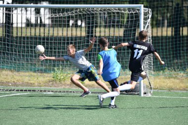 Orenburg, Rusya Federasyonu - 18 Ağustos 2017 yıl: çocuklar futbol mini futbol turnuvası şehir 