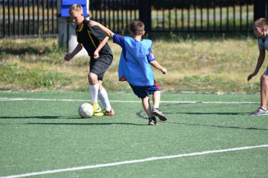 Orenburg, Rusya Federasyonu - 18 Ağustos 2017 yıl: çocuklar futbol mini futbol turnuvası şehir 