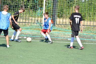 Orenburg, Rusya Federasyonu - 18 Ağustos 2017 yıl: çocuklar futbol mini futbol turnuvası şehir 