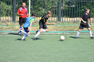 Orenburg, Rusya Federasyonu - 18 Ağustos 2017 yıl: çocuklar futbol mini futbol turnuvası şehir 