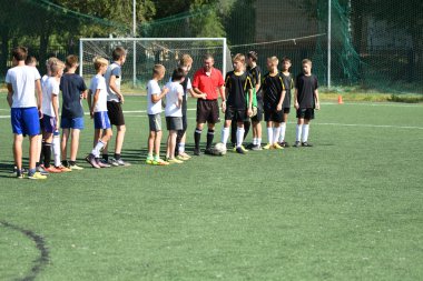 Orenburg, Rusya Federasyonu - 18 Ağustos 2017 yıl: çocuklar futbol mini futbol turnuvası şehir 
