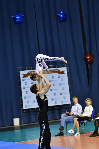 Orenburg Russie Mai 2017 Année Les Juniors Concourent Acrobatie Sportive — Photo