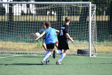 Orenburg, Rusya Federasyonu - 18 Ağustos 2017 yıl: çocuklar futbol mini futbol turnuvası şehir 