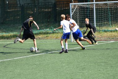 Orenburg, Rusya Federasyonu - 18 Ağustos 2017 yıl: çocuklar futbol mini futbol turnuvası şehir 