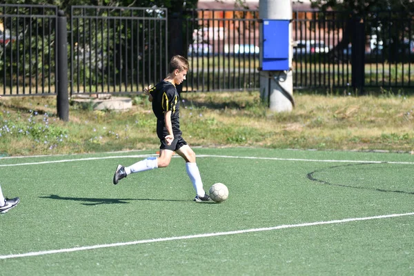 Orenburg Rússia Agosto 2017 Ano Meninos Jogam Futebol Torneio City — Fotografia de Stock