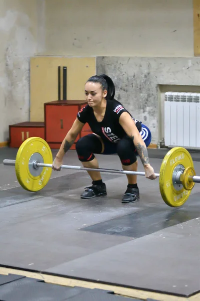 Orenburg Russland Dezember 2017 Jahre Die Mädchen Konkurrieren Gewichtheben Auf — Stockfoto