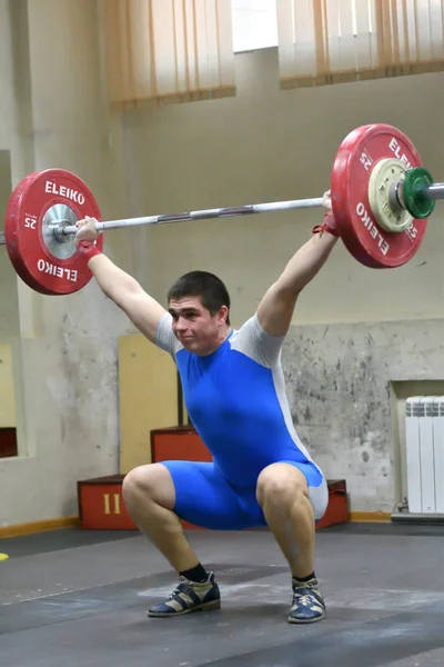 Orenburg Rusland December 2017 Jaar Jongens Concurreren Gewichtheffen Voor Beker — Stockfoto