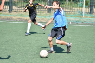 Orenburg, Rusya Federasyonu - 18 Ağustos 2017 yıl: çocuklar futbol mini futbol turnuvası şehir 