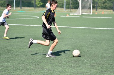 Orenburg, Rusya Federasyonu - 18 Ağustos 2017 yıl: çocuklar futbol mini futbol turnuvası şehir 