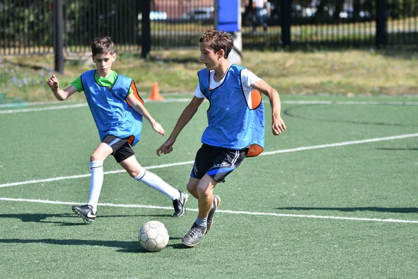 Orenburg Rússia Agosto 2017 Ano Meninos Jogam Futebol Torneio City — Fotografia de Stock