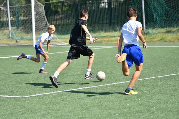 Orenburg Russia Agosto 2017 Anno Ragazzi Giocano Calcio Sul Torneo — Foto Stock