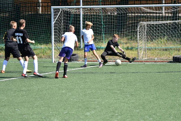 Orenburg Rusia Agosto 2017 Año Los Niños Juegan Fútbol Torneo —  Fotos de Stock