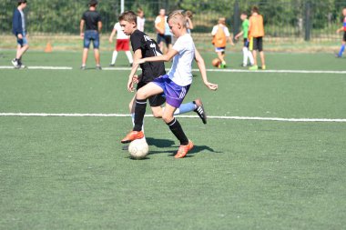 Orenburg, Rusya Federasyonu - 18 Ağustos 2017 yıl: çocuklar futbol mini futbol turnuvası şehir 