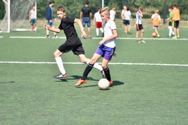 Orenburg, Rusya Federasyonu - 18 Ağustos 2017 yıl: çocuklar futbol mini futbol turnuvası şehir 
